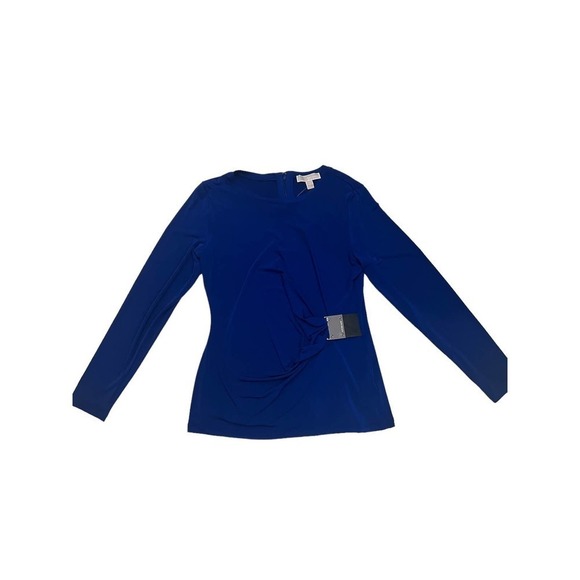 NWT Micheal Kors Saphire blue top with belt Large - Picture 1 of 5